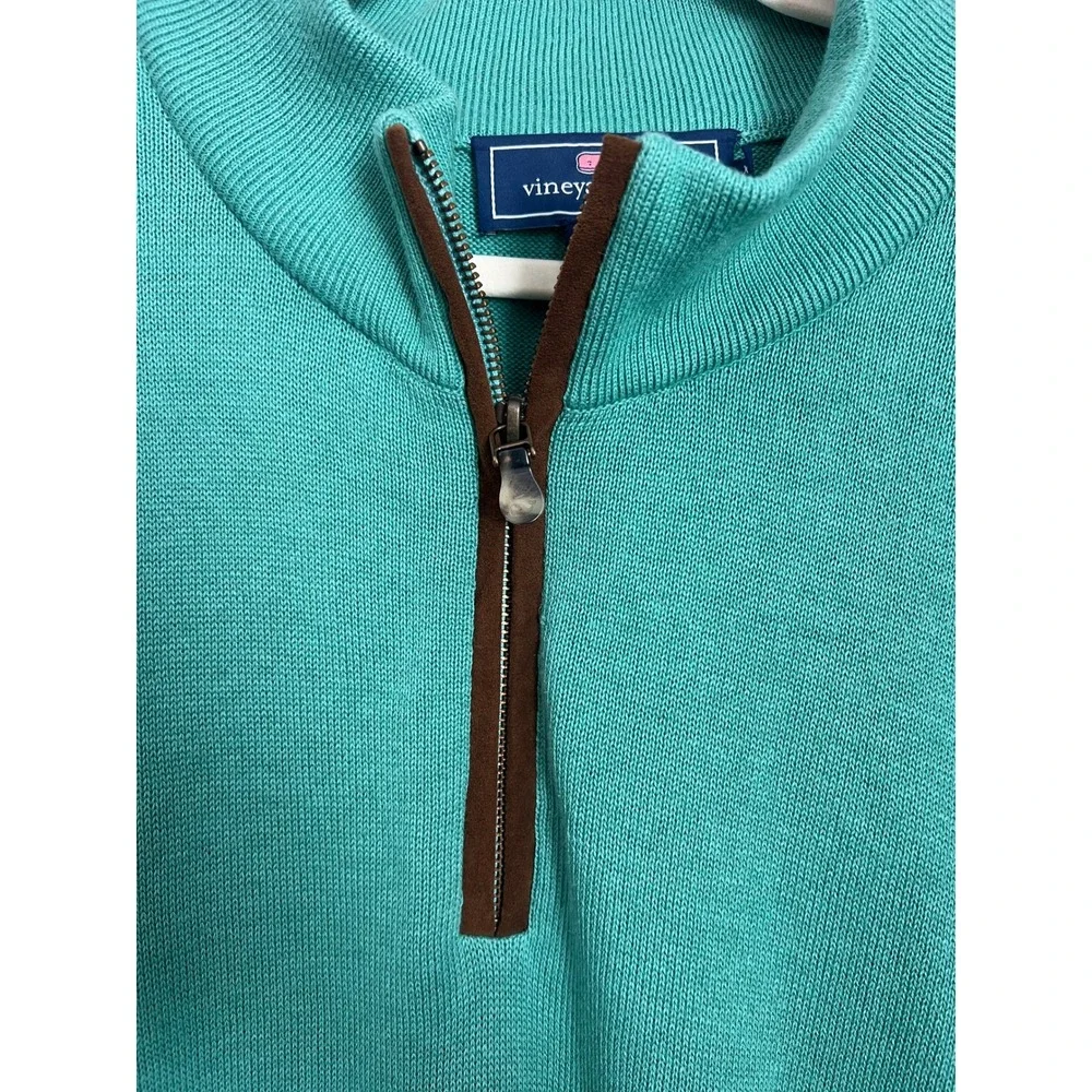 Vineyard Vines Pima Cotton Alpaca 1/4 Zip Mens Size XXL Elbow Patch Sweater